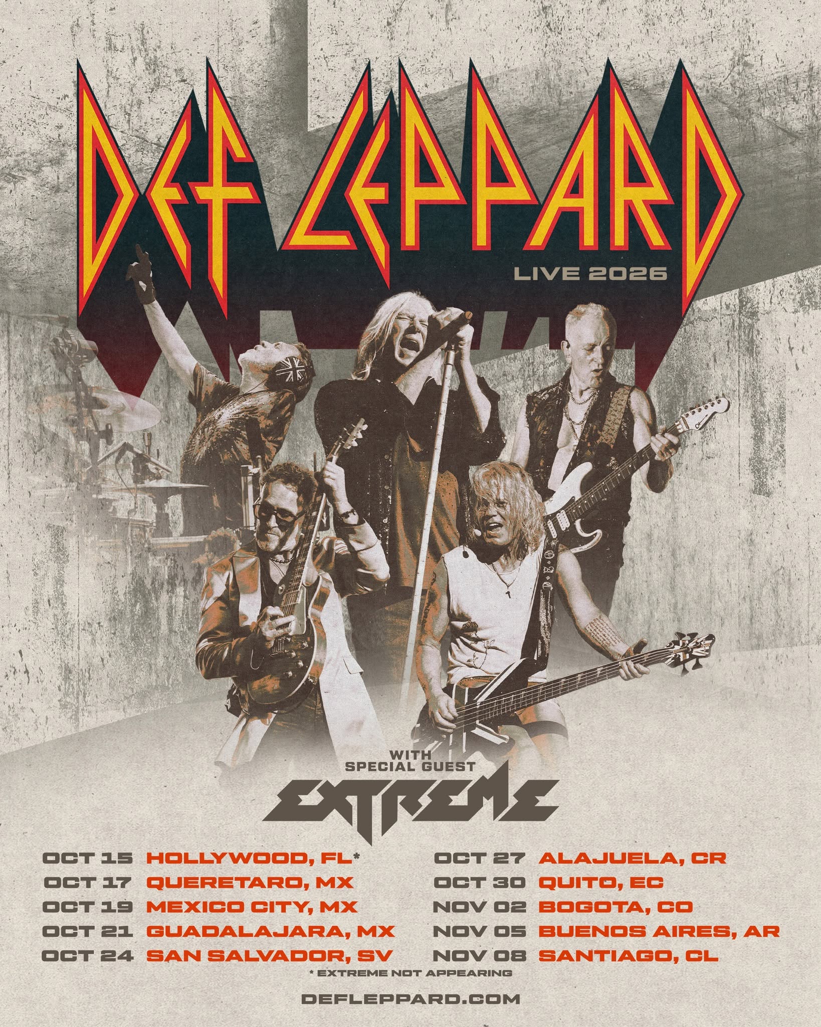 Def Leppard concert tour poster 2026